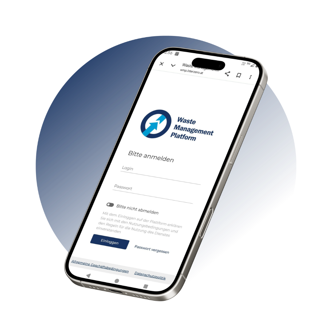 Telephone with WMP Interzero Austria login interface